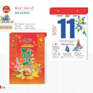 Lịch Bloc 2027 TD Mẫu TD33 (29 x 41 cm) Quà Tết Công Nhân Viên Chiết Khấu Cao in logo doanh nghiệp quà tặng Tết tại Quà Tặng Công Nhân