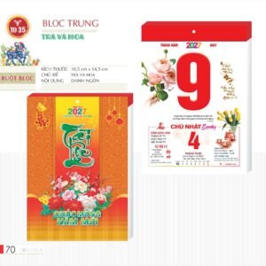 Lịch Bloc 2027 TD Mẫu TD35 (29 x 41 cm) Quà Tết Công Nhân Viên Chiết Khấu Cao in logo doanh nghiệp quà tặng Tết tại Quà Tặng Công Nhân