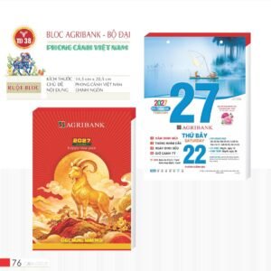 Lịch Bloc 2027 TD Mẫu TD38 (29 x 41 cm) Quà Tết Công Nhân Viên Chiết Khấu Cao in logo doanh nghiệp quà tặng Tết tại Quà Tặng Công Nhân