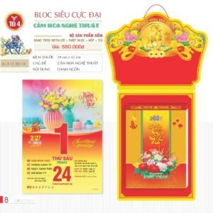 Lịch Bloc Siêu Cực Đại 2027 TD Mẫu TD4 (38 x 53 cm) Quà Tết Công Nhân Viên Chiết Khấu Cao in logo doanh nghiệp quà tặng Tết tại Quà Tặng Công Nhân
