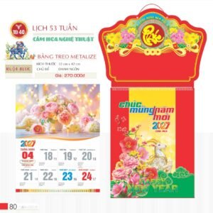 Lịch Treo Tường Lò Xo 2027 TD Mẫu TD40 (40 x 60 cm) Quà Tết Công Nhân Viên Chiết Khấu Cao in logo doanh nghiệp quà tặng Tết tại Quà Tặng Công Nhân