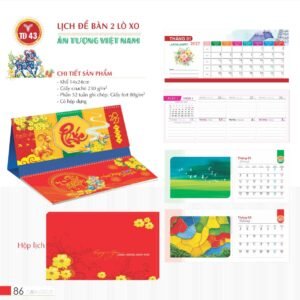 Lịch Để Bàn 2027 TD Mẫu TD43 (14 x 24cm) Quà Tết Công Nhân Viên Chiết Khấu Cao in logo doanh nghiệp quà tặng Tết tại Quà Tặng Công Nhân