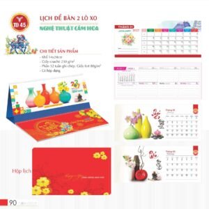 Lịch Để Bàn 2027 TD Mẫu TD45 (14 x 24cm) Quà Tết Công Nhân Viên Chiết Khấu Cao in logo doanh nghiệp quà tặng Tết tại Quà Tặng Công Nhân