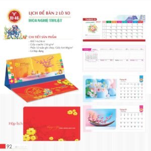 Lịch Để Bàn 2027 TD Mẫu TD46 (14 x 24cm) Quà Tết Công Nhân Viên Chiết Khấu Cao in logo doanh nghiệp quà tặng Tết tại Quà Tặng Công Nhân