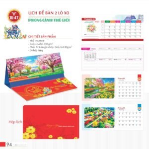 Lịch Để Bàn 2027 TD Mẫu TD47 (14 x 24cm) Quà Tết Công Nhân Viên Chiết Khấu Cao in logo doanh nghiệp quà tặng Tết tại Quà Tặng Công Nhân