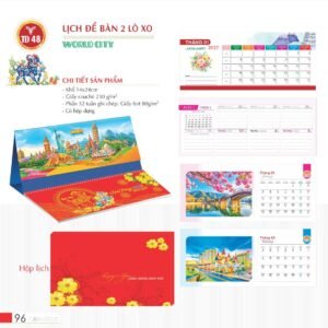 Lịch Để Bàn 2027 TD Mẫu TD48 (14 x 24cm) Quà Tết Công Nhân Viên Chiết Khấu Cao in logo doanh nghiệp quà tặng Tết tại Quà Tặng Công Nhân