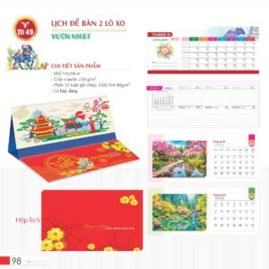 Lịch Để Bàn 2027 TD Mẫu TD49 (14 x 24cm) Quà Tết Công Nhân Viên Chiết Khấu Cao in logo doanh nghiệp quà tặng Tết tại Quà Tặng Công Nhân