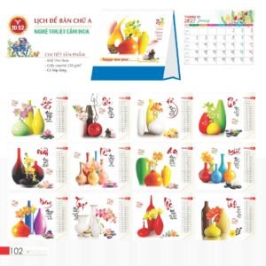 Lịch Bàn Chữ A 2027 TD Mẫu TD52 (19 x 19cm) Quà Tết Công Nhân Viên Chiết Khấu Cao in logo doanh nghiệp quà tặng Tết tại Quà Tặng Công Nhân