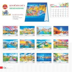 Lịch Bàn Chữ A 2027 TD Mẫu TD56 (19 x 19cm) Quà Tết Công Nhân Viên Chiết Khấu Cao in logo doanh nghiệp quà tặng Tết tại Quà Tặng Công Nhân