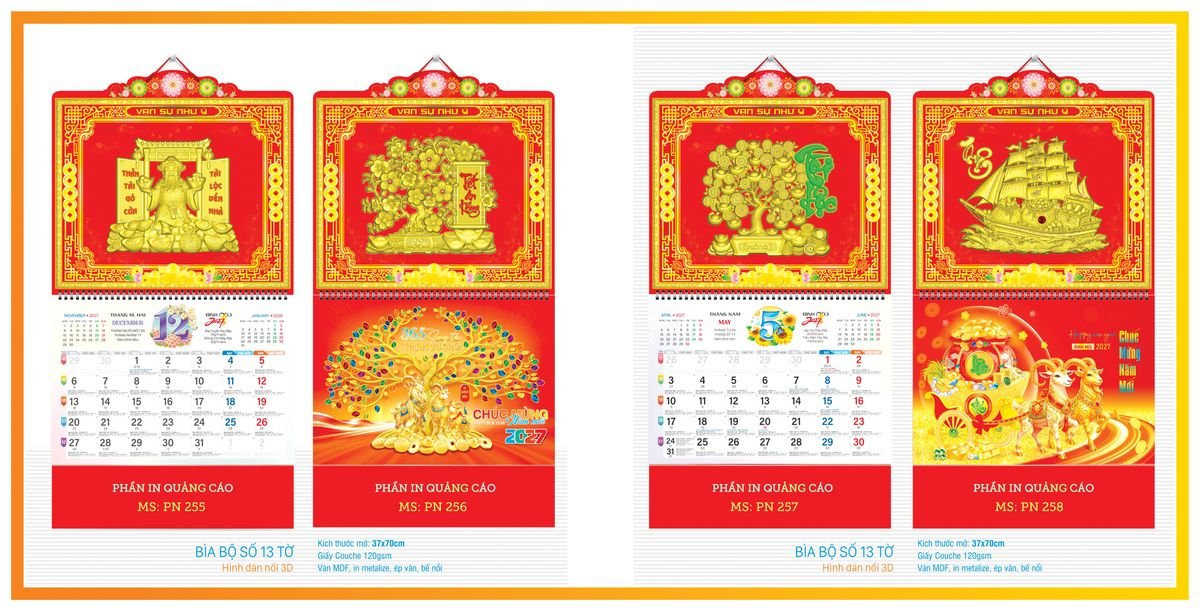 Lịch 13 Tờ TPN13T08 Quà Tết Công Nhân Viên Chiết Khấu Cao