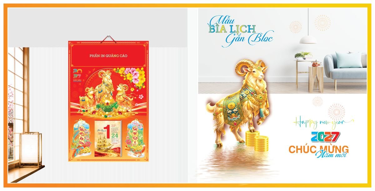 Bìa Lịch Treo Gắn Bloc TPNBIA01 Quà Tết Công Nhân Viên Chiết Khấu Cao