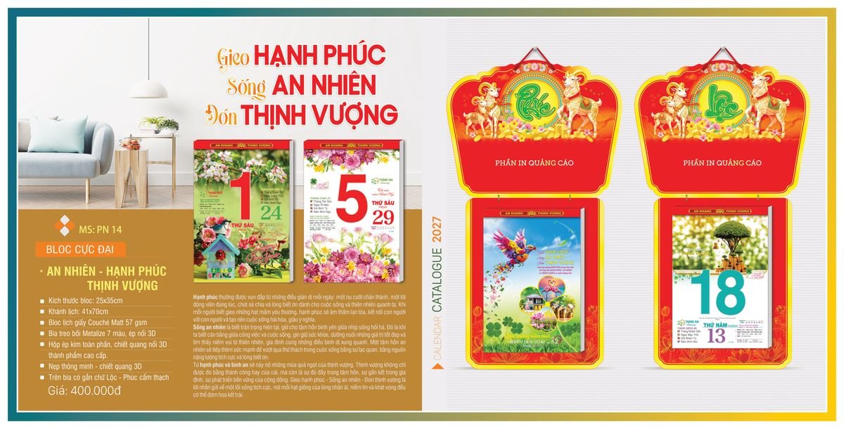 Lịch Bloc TPN 2027 TPNBLOC17 Quà Tết Công Nhân Viên Chiết Khấu Cao