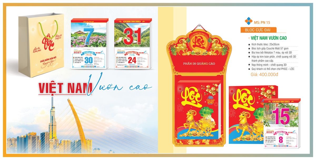 Lịch Bloc TPN 2027 TPNBLOC18 Quà Tết Công Nhân Viên Chiết Khấu Cao
