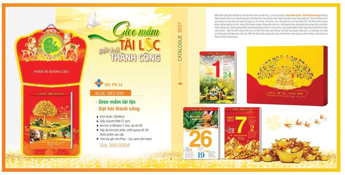 Lịch Bloc TPN 2027 TPNBLOC39 Quà Tết Công Nhân Viên Chiết Khấu Cao