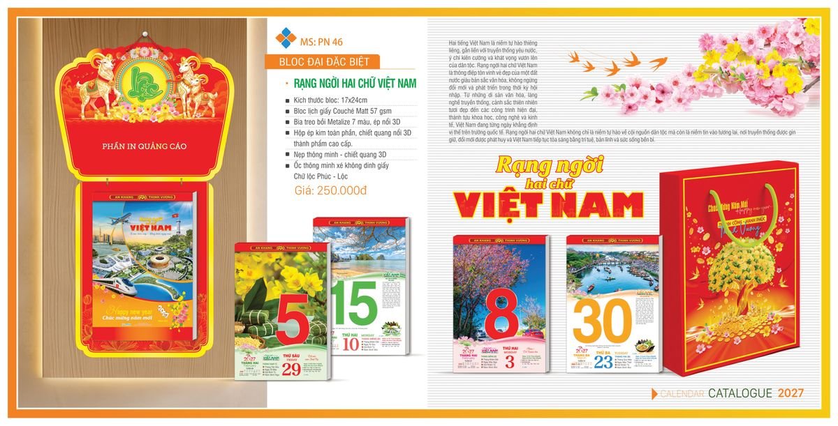 Lịch Bloc TPN 2027 TPNBLOC55 Quà Tết Công Nhân Viên Chiết Khấu Cao