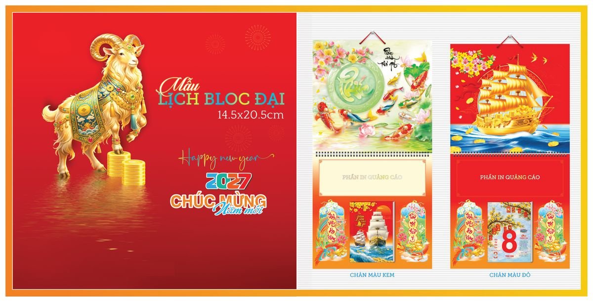 Lịch Bloc TPN 2027 TPNBLOC62 Quà Tết Công Nhân Viên Chiết Khấu Cao