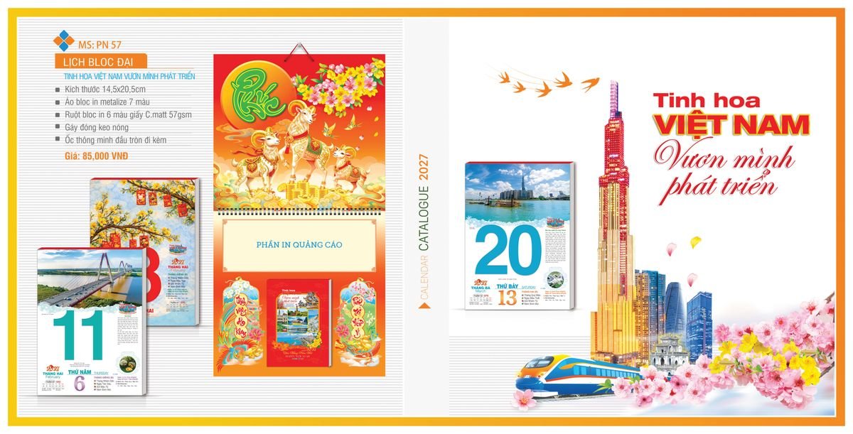Lịch Bloc TPN 2027 TPNBLOC64 Quà Tết Công Nhân Viên Chiết Khấu Cao