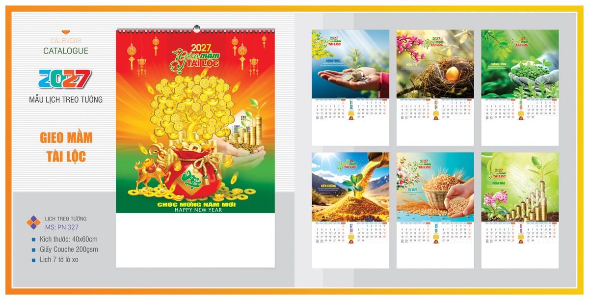 Lịch 7 Tờ Lò Xo TPNLX17 Quà Tết Công Nhân Viên Chiết Khấu Cao