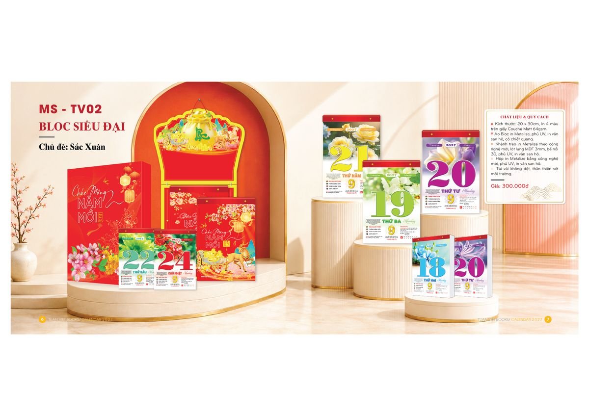 Lịch Bloc Cực Đại 2027 TV02 Quà Tết Công Nhân Viên Chiết Khấu Cao