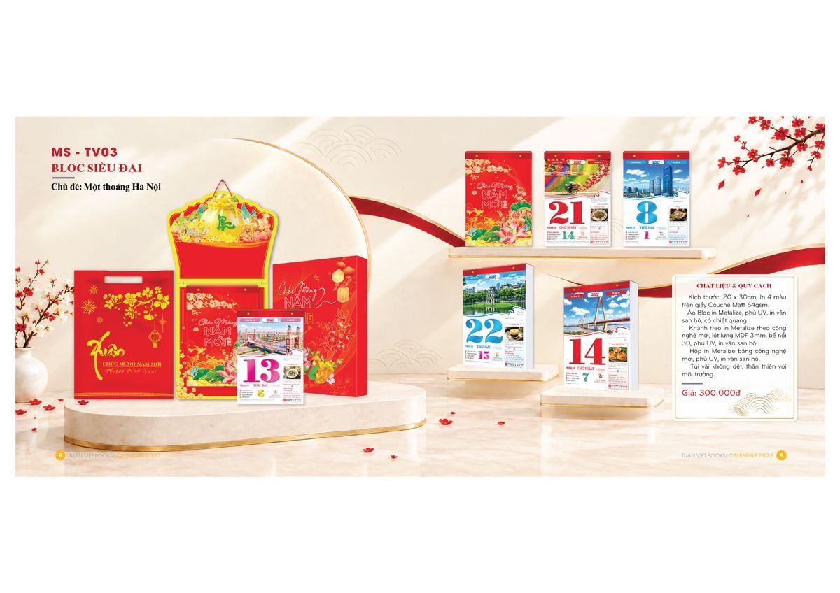 Lịch Bloc Cực Đại 2027 TV03 Quà Tết Công Nhân Viên Chiết Khấu Cao