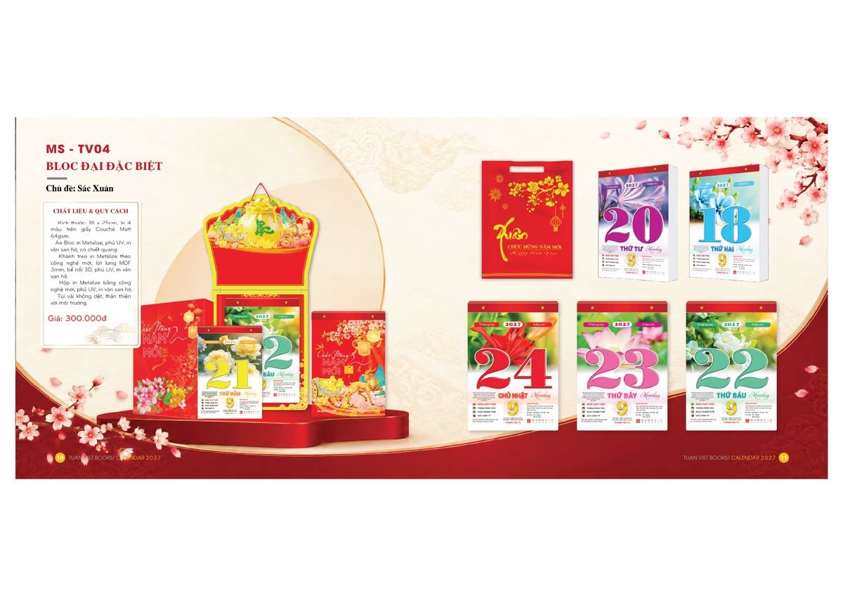 Lịch Bloc Cực Đại 2027 TV04 Quà Tết Công Nhân Viên Chiết Khấu Cao