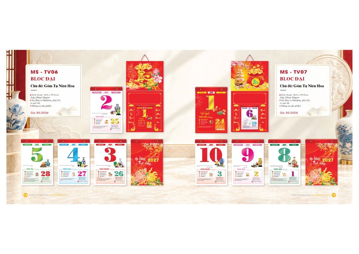 Lịch Bloc Cực Đại 2027 TV06 Quà Tết Công Nhân Viên Chiết Khấu Cao