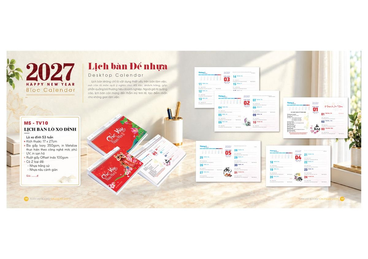 Lịch Bloc Cực Đại 2027 TV08 Quà Tết Công Nhân Viên Chiết Khấu Cao