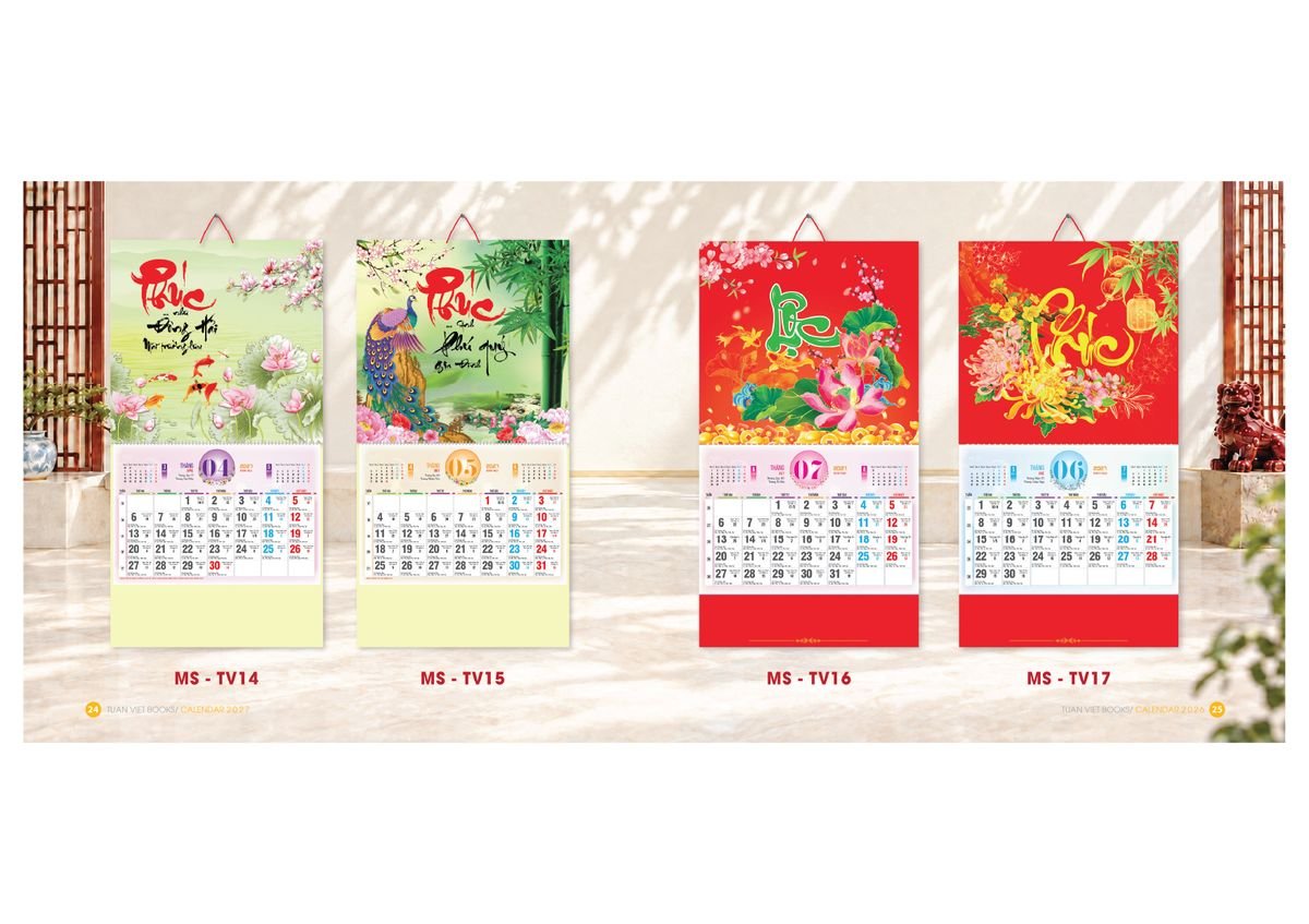 Lịch Bìa Treo Gắn Bloc 2027 TV13 Quà Tết Công Nhân Viên Chiết Khấu Cao