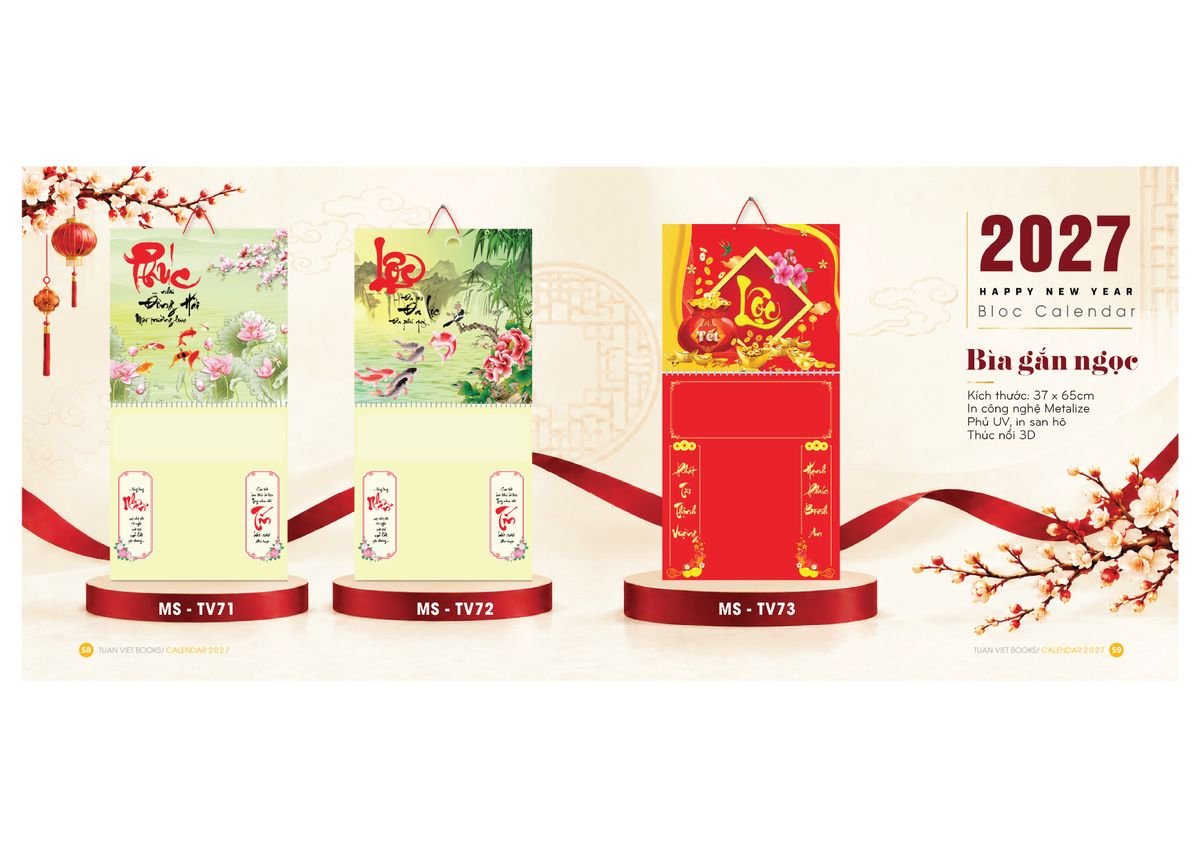 Lịch Để Bàn TV 2027 TV30 Quà Tết Công Nhân Viên Chiết Khấu Cao
