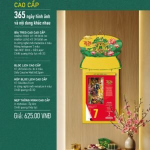 Lịch Bìa Treo 2027 VHVN Mẫu VHVN-04 (54 x 36 cm) Quà Tết Công Nhân Viên Chiết Khấu Cao
