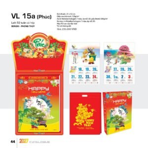 Lịch 52 Tuần 2027 VL Mẫu VL16 (31 x 42 cm) Quà Tết Công Nhân Viên Chiết Khấu Cao in logo doanh nghiệp quà tặng Tết tại Quà Tặng Công Nhân