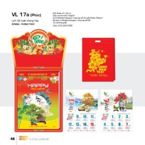 Lịch 52 Tuần 2027 VL Mẫu VLLB01 (31 x 42cm) Quà Tết Công Nhân Viên Chiết Khấu Cao in logo doanh nghiệp quà tặng Tết tại Quà Tặng Công Nhân