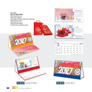 Lịch Bàn Chữ M (Có Note 52 Tuần) 2027 VL Mẫu VLLB09 (24 x 11cm) Quà Tết Công Nhân Viên Chiết Khấu Cao in logo doanh nghiệp quà tặng Tết tại Quà Tặng Công Nhân