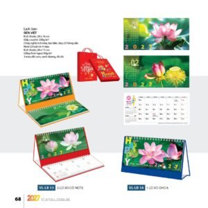 Lịch Bàn Chữ M (Có Note 52 Tuần) 2027 VL Mẫu VLLB13 (24 x 11cm) Quà Tết Công Nhân Viên Chiết Khấu Cao in logo doanh nghiệp quà tặng Tết tại Quà Tặng Công Nhân