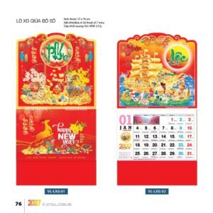Lịch Treo Tường Lò Xo 2027 VL Mẫu VLLXG01 (37 x 70cm) Quà Tết Công Nhân Viên Chiết Khấu Cao in logo doanh nghiệp quà tặng Tết tại Quà Tặng Công Nhân